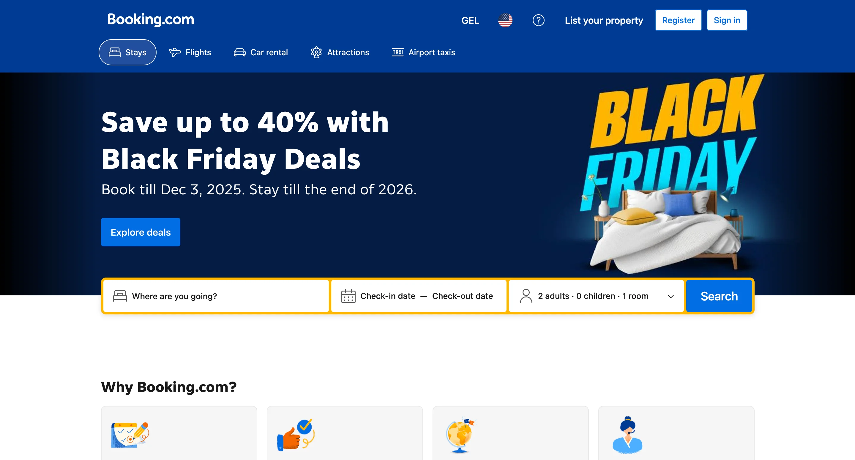 Booking.com website page